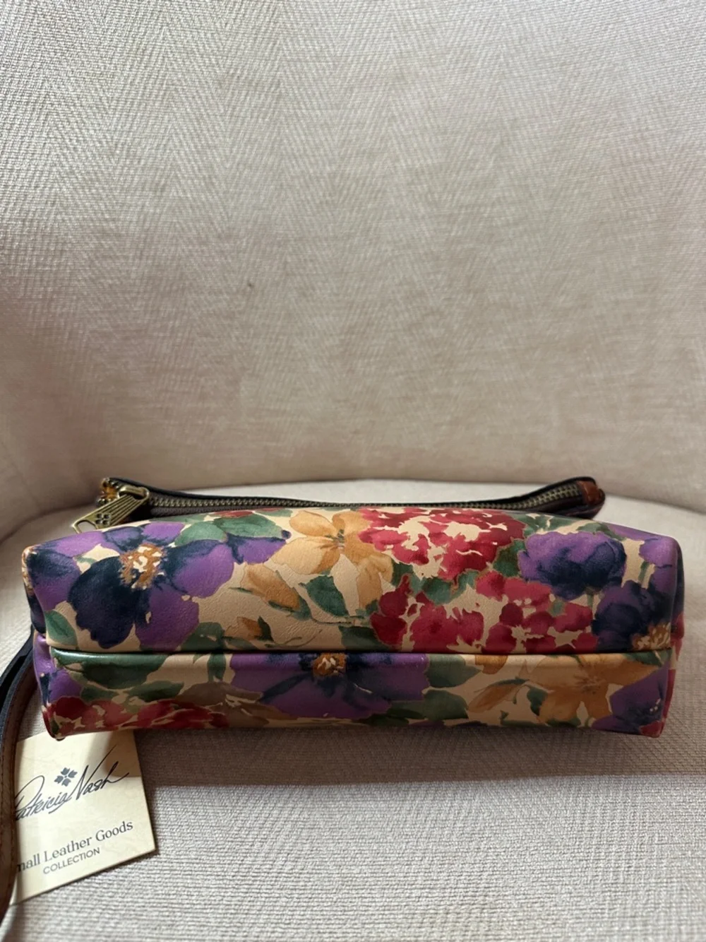 Patricia Nash Floral Fold-Over Leather Wristlet Clutch - Multi